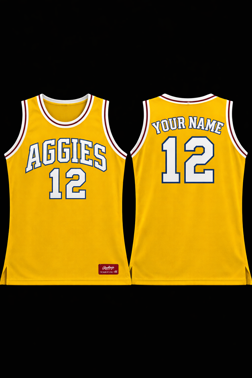 🔥 HBCU Legacy Edition – Aggies Custom Basketball Jersey (Gold Classic)